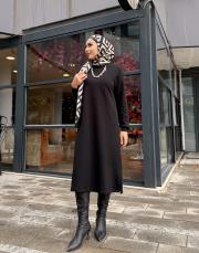 oliva basic uzun sweat siyah 2