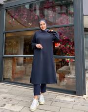 oliva basic uzun sweat lacivert 3