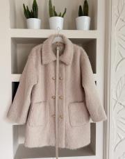 gold düğme detay kürk ceket bej 5