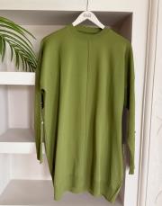 kol detay triko tunik yeşil