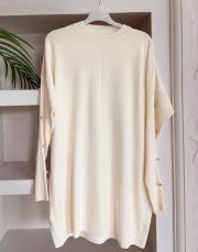 kol detay triko tunik ekru 2