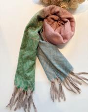 zikzak desen kaşmir omuz şalı pembe-mavi