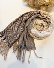 zikzak desen kaşmir omuz şalı gri