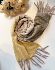 zikzak desen kaşmir omuz şalı hardal