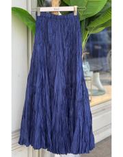 ithal kırışık etek saks