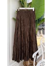 ithal kırışık etek kahve