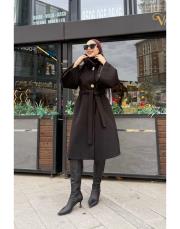 geniş kol kaşe kaban siyah 4