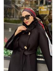 geniş kol kaşe kaban siyah 5