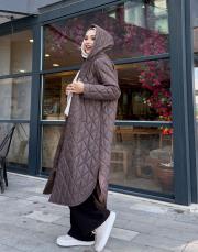 astarlı şişme kapitone mont acı kahve 3