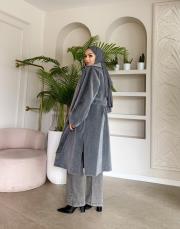 keçe kuşaklı kaban gri 2