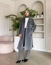 keçe kuşaklı kaban gri 3