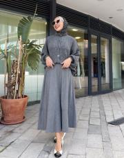 oversize triko hırka gri 5