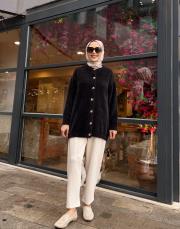 peluş hırka siyah 3