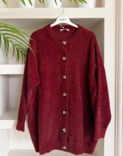 peluş hırka bordo 4