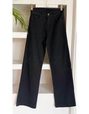 sevo taşlı palazzo pantolon siyah