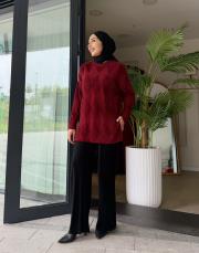 baklava desen triko kazak bordo 3