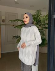 baklava desen triko kazak ekru 3