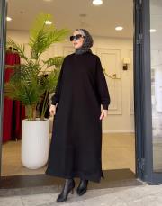 poly basic sweat elbise siyah