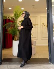 poly basic sweat elbise siyah 4