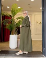 poly basic sweat elbise haki 2