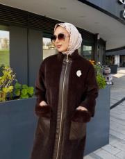 deri geçişli angora kaban kahve 6