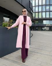 nova angora uzun hırka pembe 2