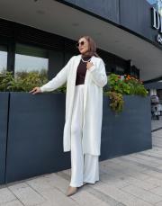 nova angora uzun hırka ekru 3