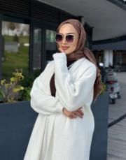 nova angora uzun hırka ekru 4