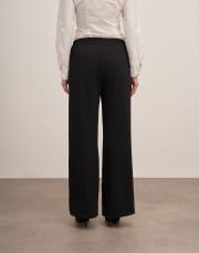 punel beli lastikli bol paça pantolon siyah 4