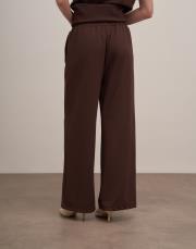 punel beli lastikli bol paça pantolon kahve 3