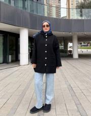 kapüşonlu çıtçıtlı hırka siyah 2