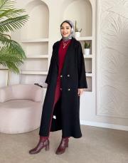 kruvaze uzun hırka siyah 2