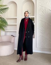 kruvaze uzun hırka siyah 3