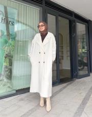 kruvaze uzun hırka ekru