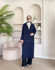 kruvaze uzun hırka lacivert