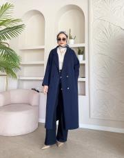 kruvaze uzun hırka lacivert 2