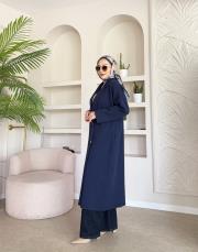 kruvaze uzun hırka lacivert 3