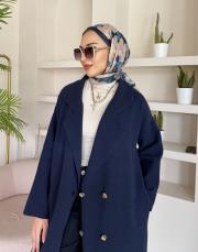 kruvaze uzun hırka lacivert 4