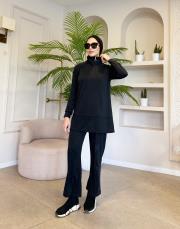 yakası fermuarlı fitilli oysho takım siyah 3