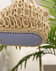 salaş mini hasır el örgü çanta camel 3