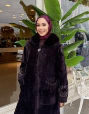 kolu fermuarlı angoro patlıcan moru 6