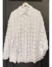 taşlı kare desen ithal beyaz