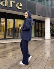 çıtçıt detay bomber ceket lacivert 4