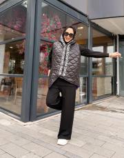 asimetrik kapitone şişme yelek siyah 3