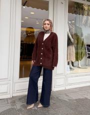 bol paça denim pantolon lacivert