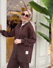 etiket detay bomber takım kahve 3