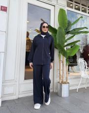 etiket detay bomber takım lacivert