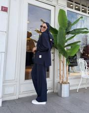 etiket detay bomber takım lacivert 2