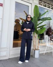 etiket detay bomber takım lacivert 4