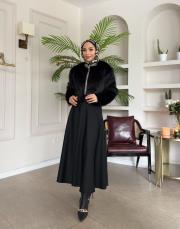 kısa kürk ceket siyah